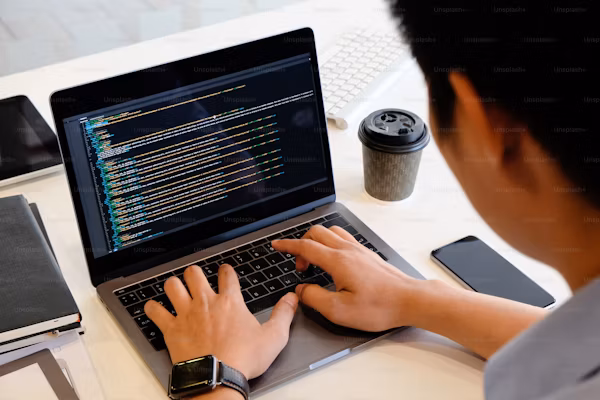 Picture of the coder hunting in code